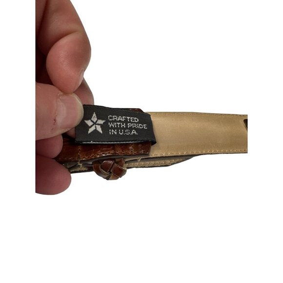 Vintage 1996 Brighton Brown with Silver Tone Metal Western Med Belt - Picture 8 of 10